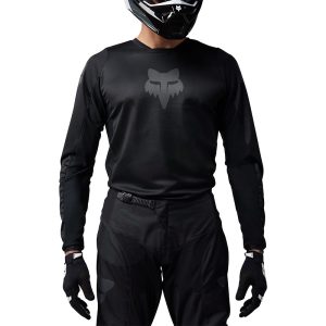 Fox MX25 180 Blackout motocross jersey and pants kit in black performance racing design