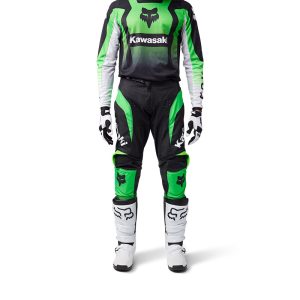 Fox MX25 180 Kawasaki motocross jersey and pants set featuring Kawasaki-inspired graphics and race-ready performance.